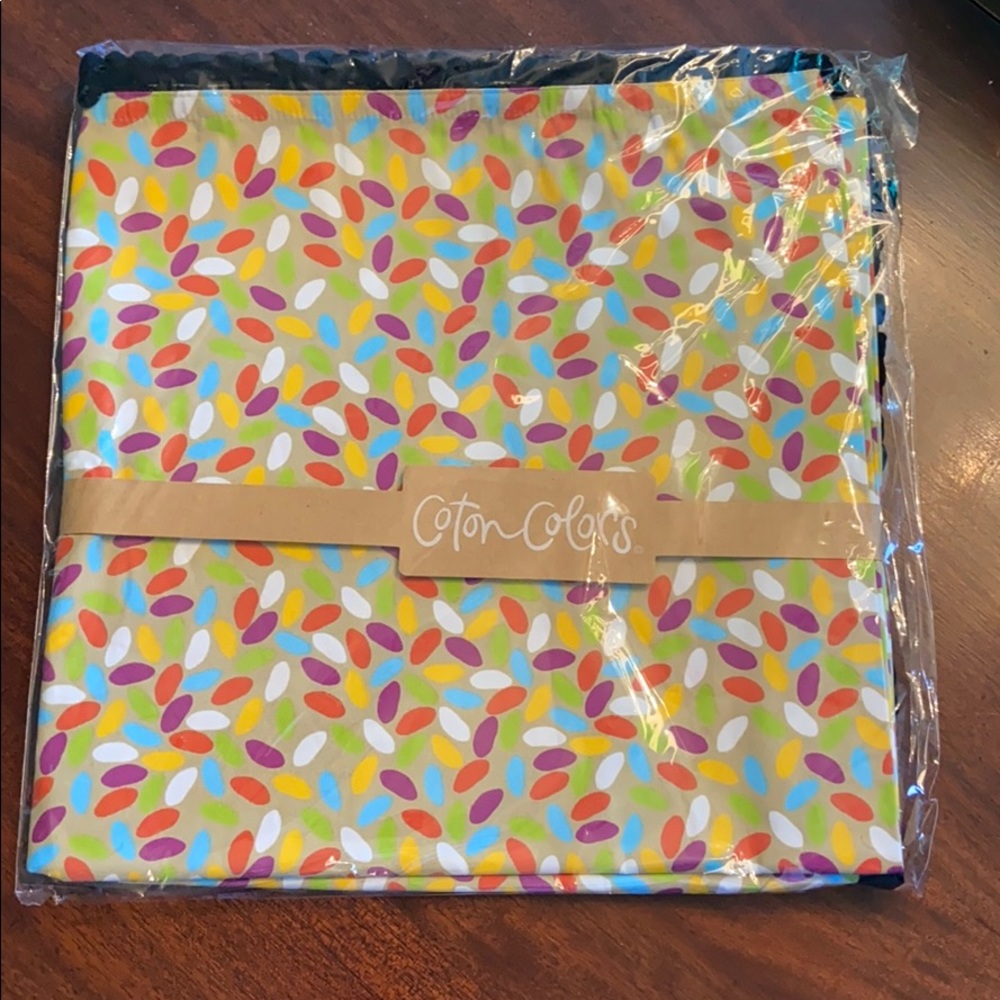NEW Coton Colors 56” Square Sprinkles Tablecloth